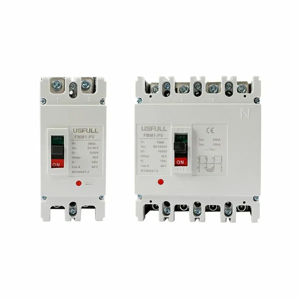 USFULL DC MCCB Molded case circuit breaker 125A 200A 250A 2P 4P 500V 1000V for solar photovoltaic system