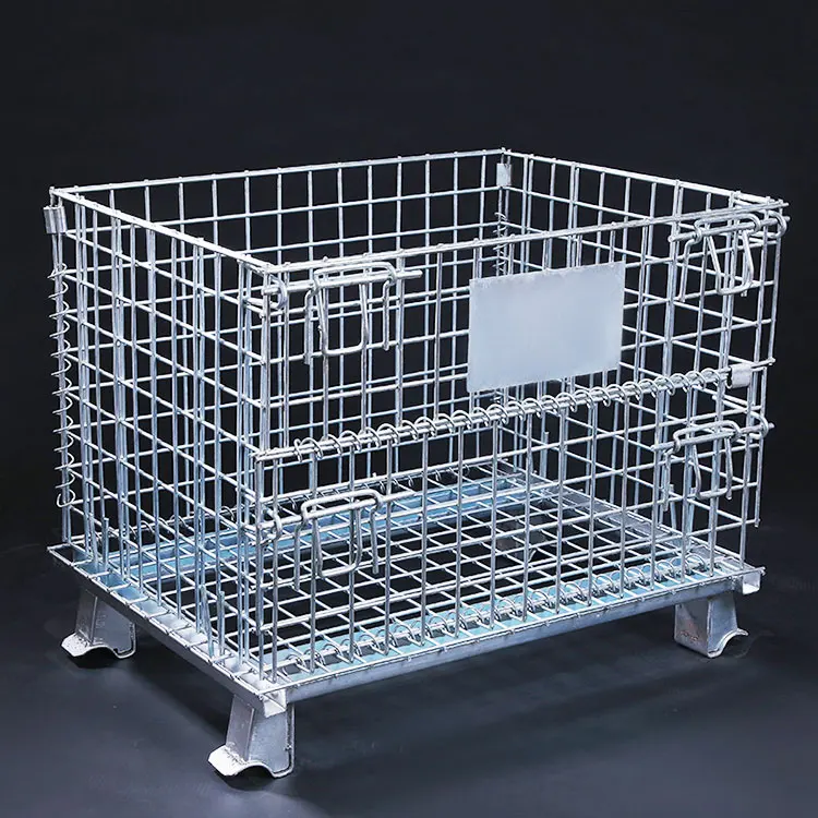 Stainless steel customized  logistic storage folding roll container wire mesh trolley