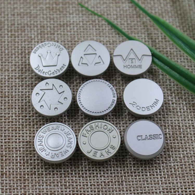 Высококачественные дизайнерские металлические пуговицы под заказ, пуговицы под джинсы для одежды