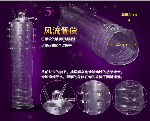 Мужские Кристальные Силиконовые презервативы многоразового использования секс-товары