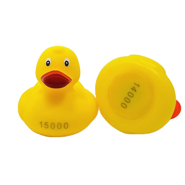 Hot Sale Plastic Yellow Floating Weighted Racing Rubber Duck with Serial Number