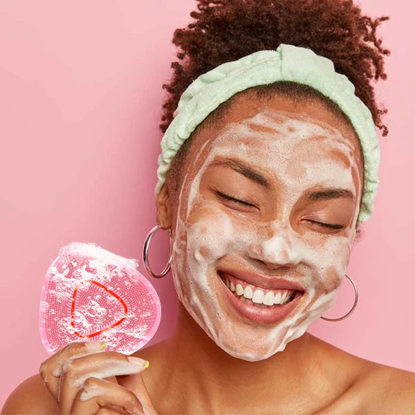 Wireless waterproof mini led light facial deep pore cleansing brush face wash skin clean silicone brush