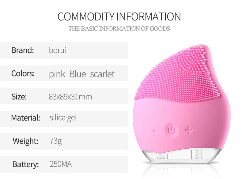  Wholesale Usb Rechargeable Portable Silicone Sonic Facial Cleaner Brush