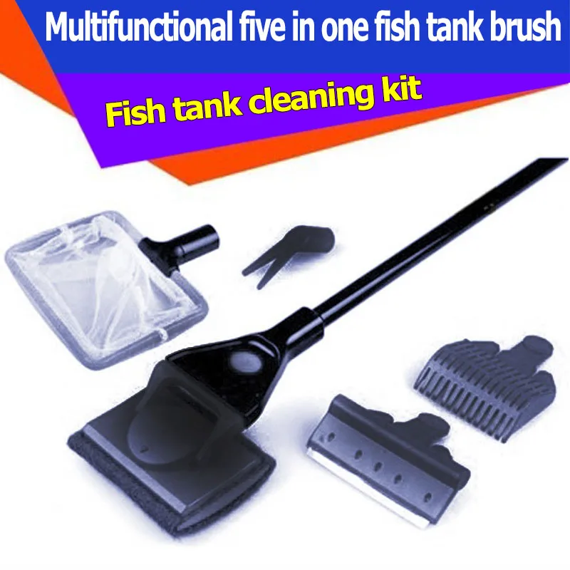Five-in-one set of high-quality aquarium fish tank cleaning tools