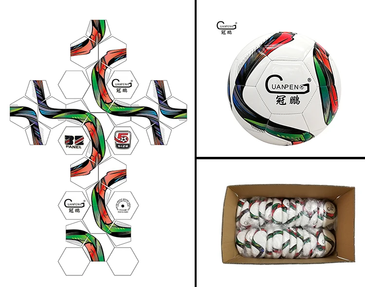 Pengteng Sport Wholesale High Quality Popular Design Official Size 5 Custom Logo Printed Durable TPU Soccer Ball for Training