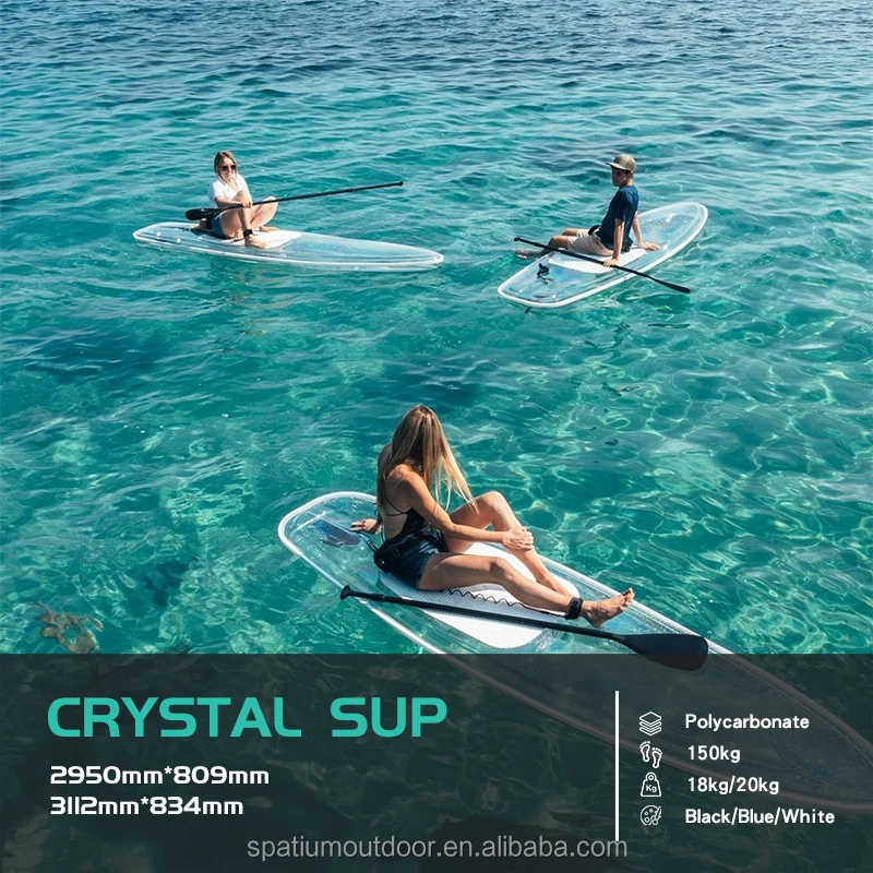 Spatium New Arrival SUP transparent board crystal clear sup paddle board for sale