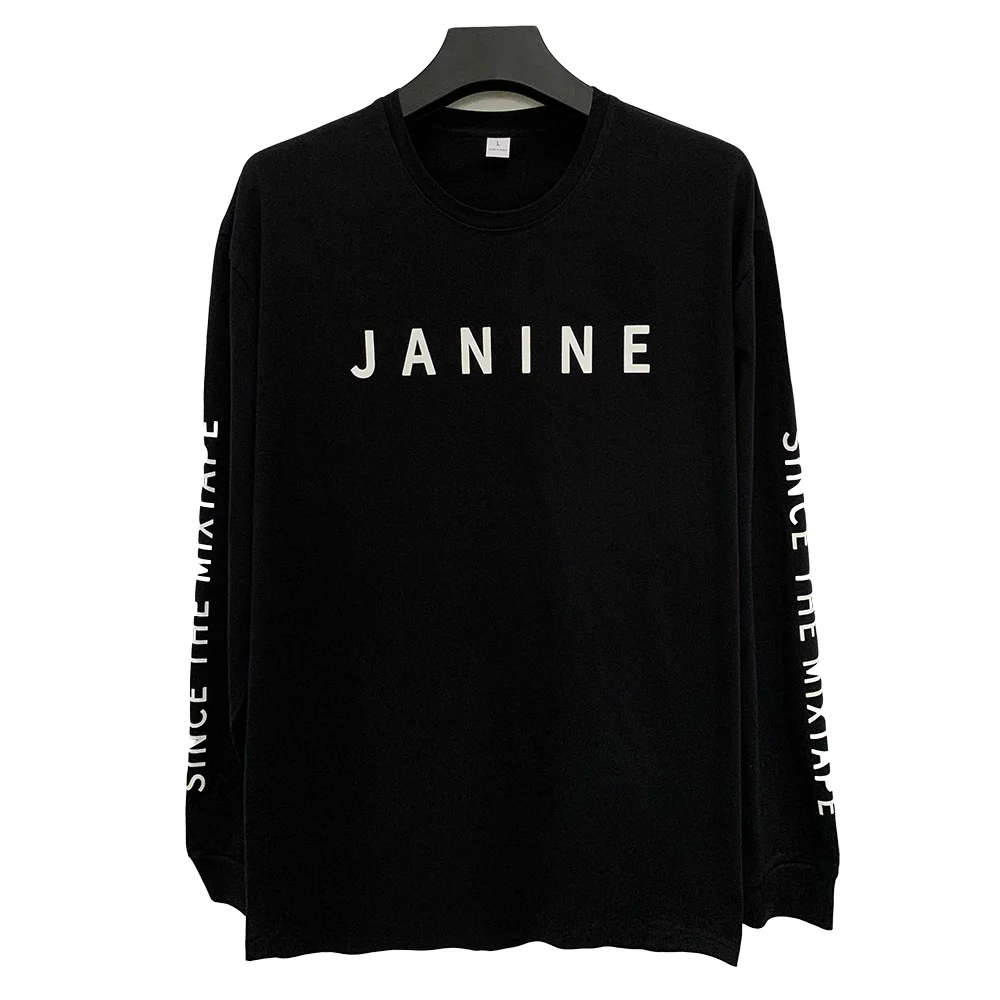 Black Custom Printing 230gsm Combed 100% Cotton Long Sleeve T Shirt