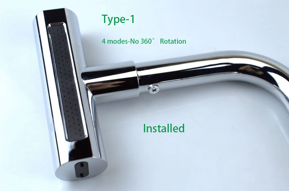 4 modes kitchen faucets with pull down sprayer