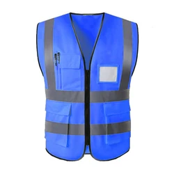 2021 OEM New DesignSafety Vest Hi Vis Work High Visible Patch With Pocket Security Guard Reflective Striping Protective Vest