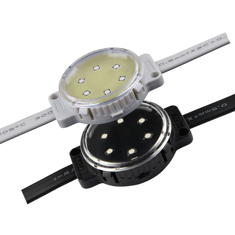 Amusement led pixel 3 points 40mm cabochon leds carnival park equipment rides lights color changing 5050smd rgb 12v pixel led