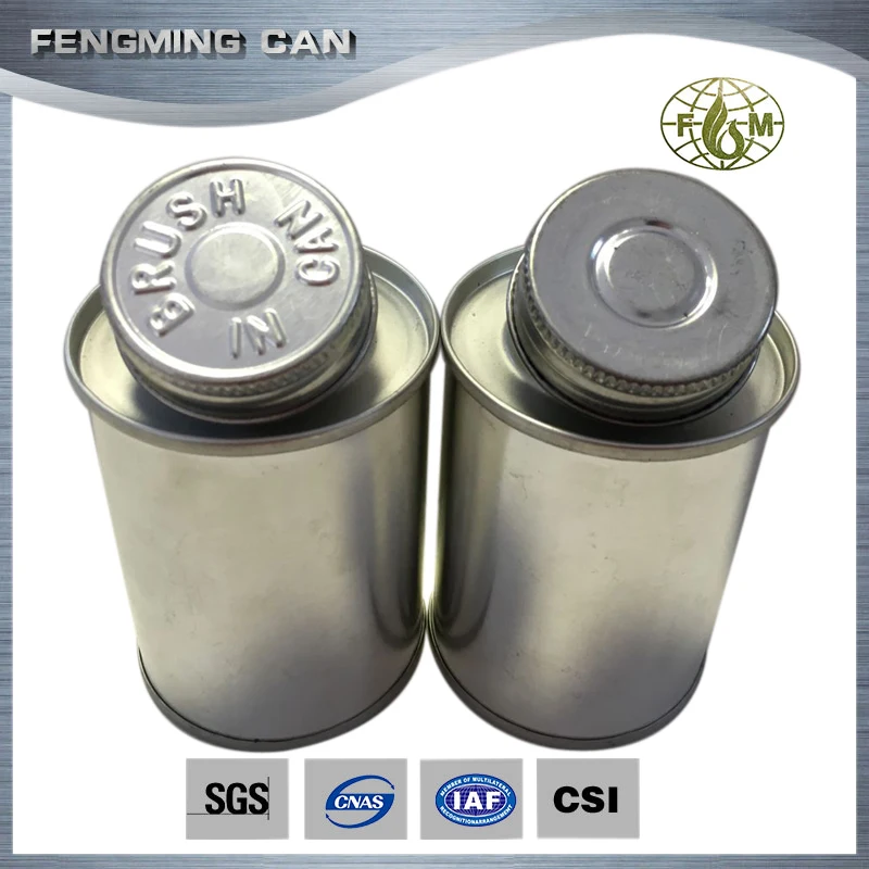 4oz 125ml pvc solvent cement tin can metal glue cans and brush