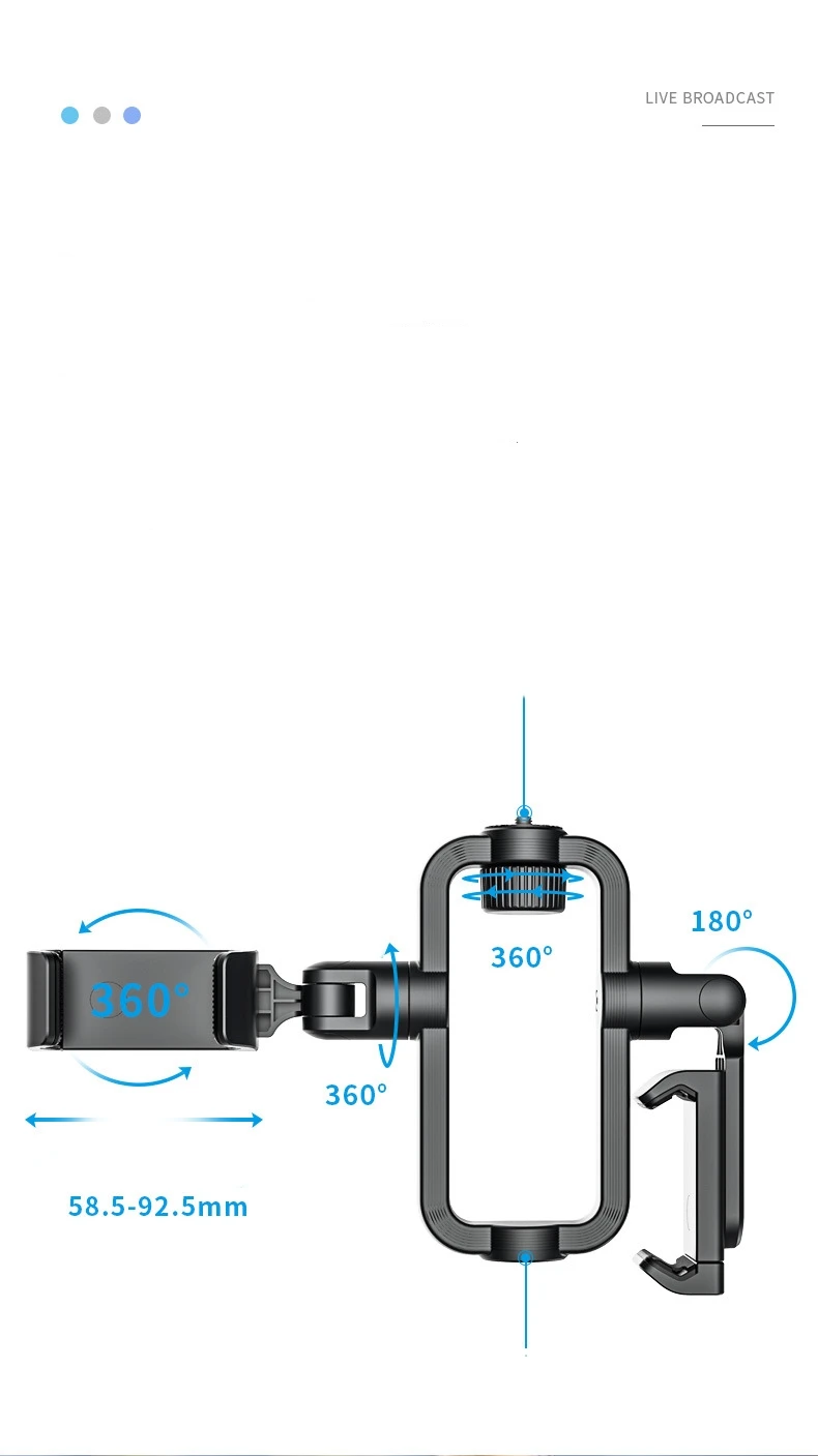 360 rotary clip network popular live streaming 1.9-meter photography live streaming expandable aluminum alloy floor stand