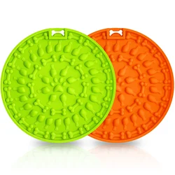 Custom Food Grade Durable Pet Bathing Grooming and Training Suction Slow Feeder Licking Pad Silicone Dog Lick Mat