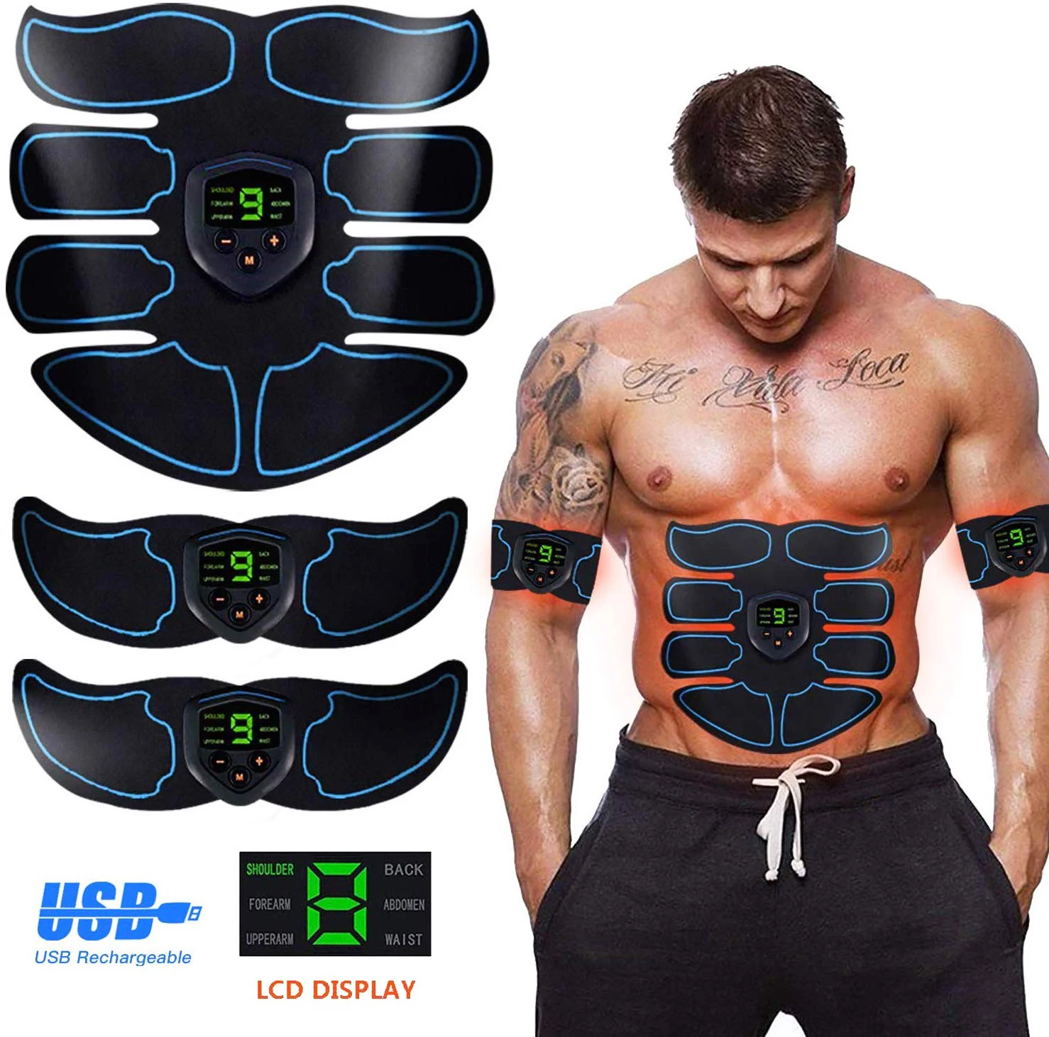 Тоник для мышц EMS, тонизирующий пояс для абдоминального пресса, тренировочный электростимулятор мышц для живота/рук/АБС стимулятор мышц ems