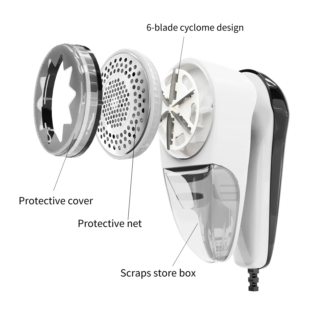 Plug-in Type Lint Remover Six Blades Electric Fabric Lint Remover Clothes Hair Ball Remover