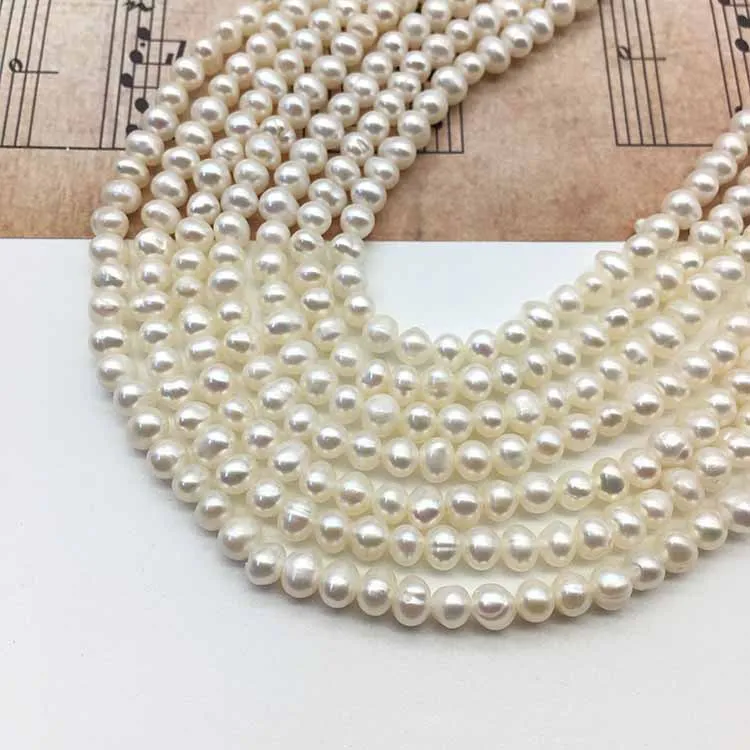 DIY jewelry raw material 3mm near round through-hole beading freshwater pearl small mixed batch factory wholesale baroque