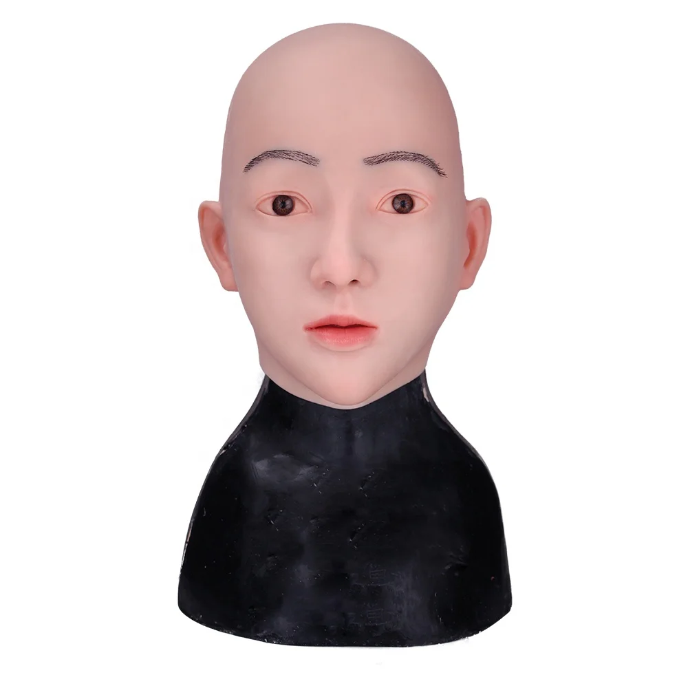 Full Silicone Make up Mask Realistic Female Headgear Men to Women Headwear For Crossdressers Cosplay Halloween
