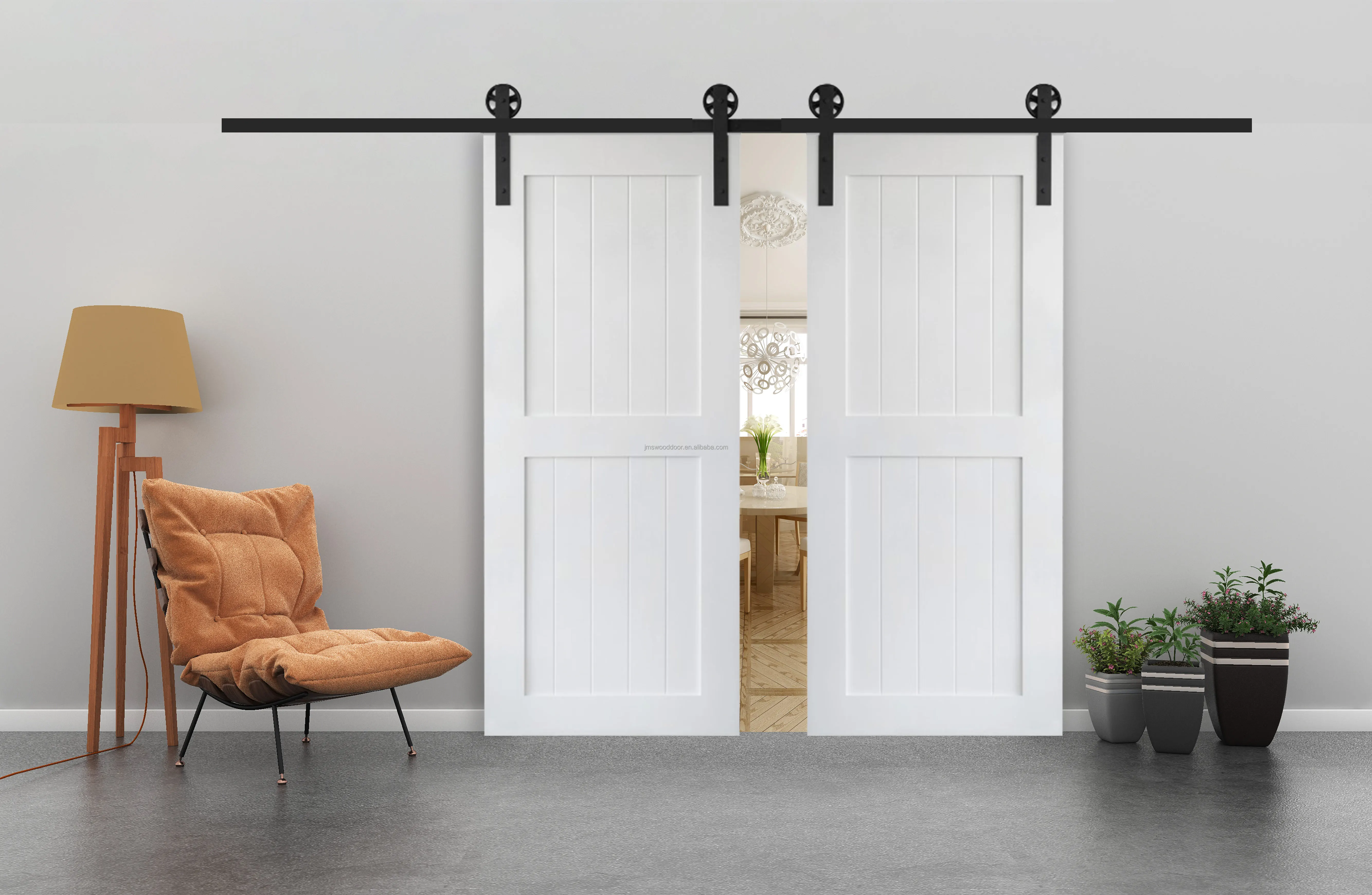 84x36 PVC MDF barn door popular in market interior apartment kitchen