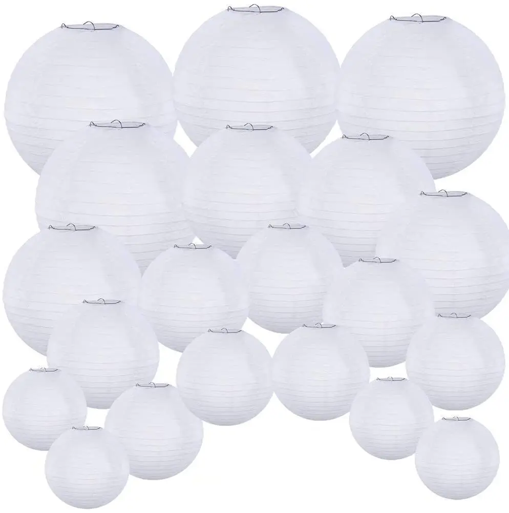 
 4 inc 6 inch 8 inch 10 inch 12 inch 14 inch 16 inch White Paper Lantern Hanging Paper Lanterns White Round Paper Lanterns  