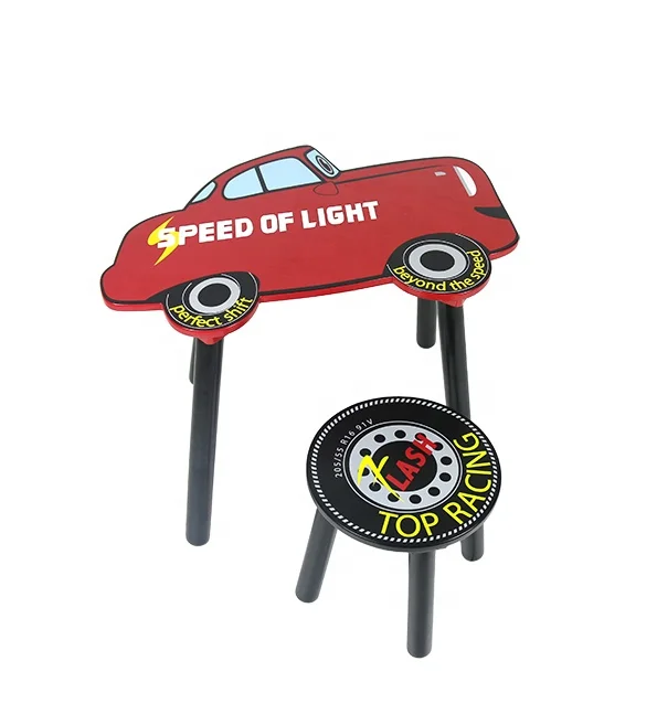 
Children Furniture Sets Wooden Kids Cartoon Study Table and Chair sets 