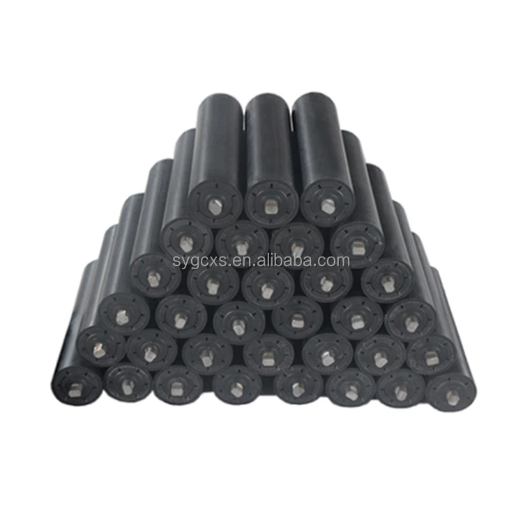 HDPE Plastic Conveyor Idler Roller Polyethylene Conveyor Rollers Rubberized
