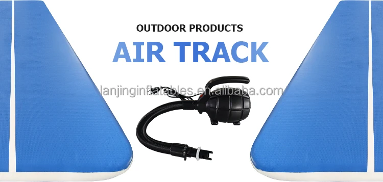 Custom  Inflatable Blue Air Track Gymnastics Yoga Taekwondo Fitness Training Mattress with build in pump