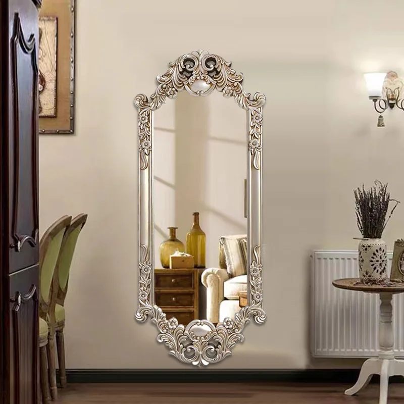 French Hollowed-out  Full-length Mirror Living Room High-end Decoration Large Clothing Store Dressing Mirror