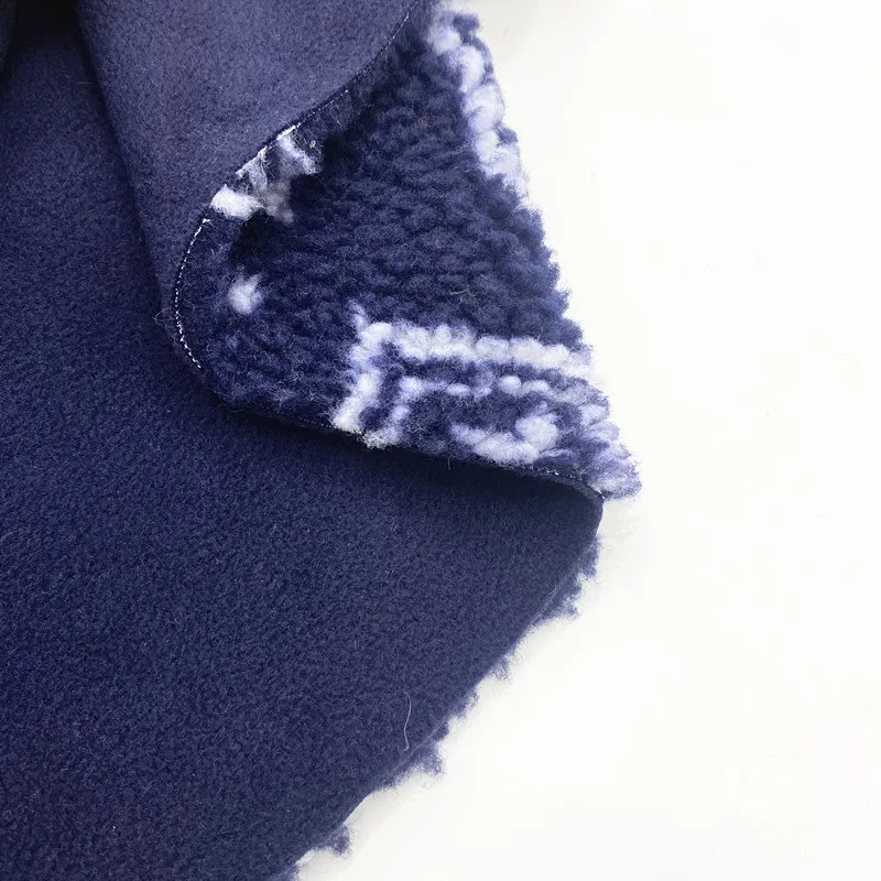 Sherpa Bonded Fleece Custom 490Gsm Windproof Poly Printed Polar Fleece Fabric Heavy 100% Polyester Polar Fleece Fabric For Coat