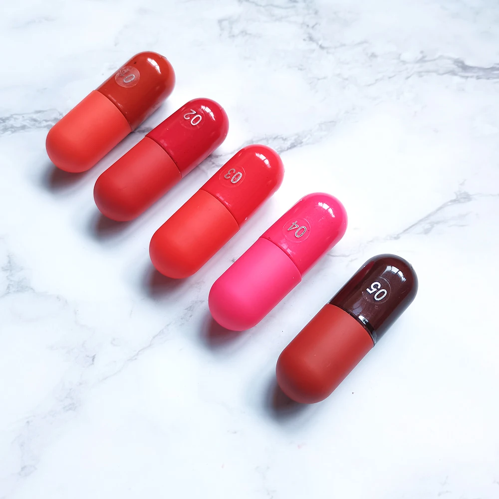 Горячая Распродажа 5 видов цветов Матовая жидкая губная помада трубка частная этикетка водонепроницаемый стойкая помада