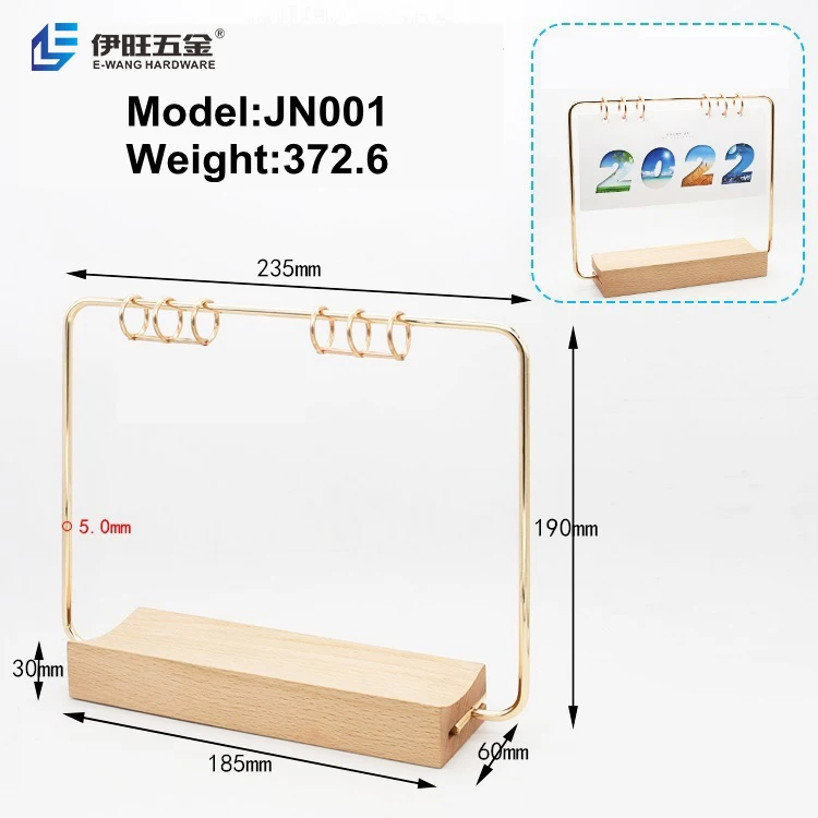 YIWANG Wholesale DIY Daily Custom Wood Base Calendar Desk Calendar Shelf