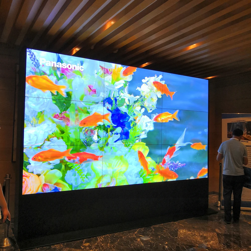55inch LCD video wall display 3.5mm bezel 4K video wall system L.G inside panel