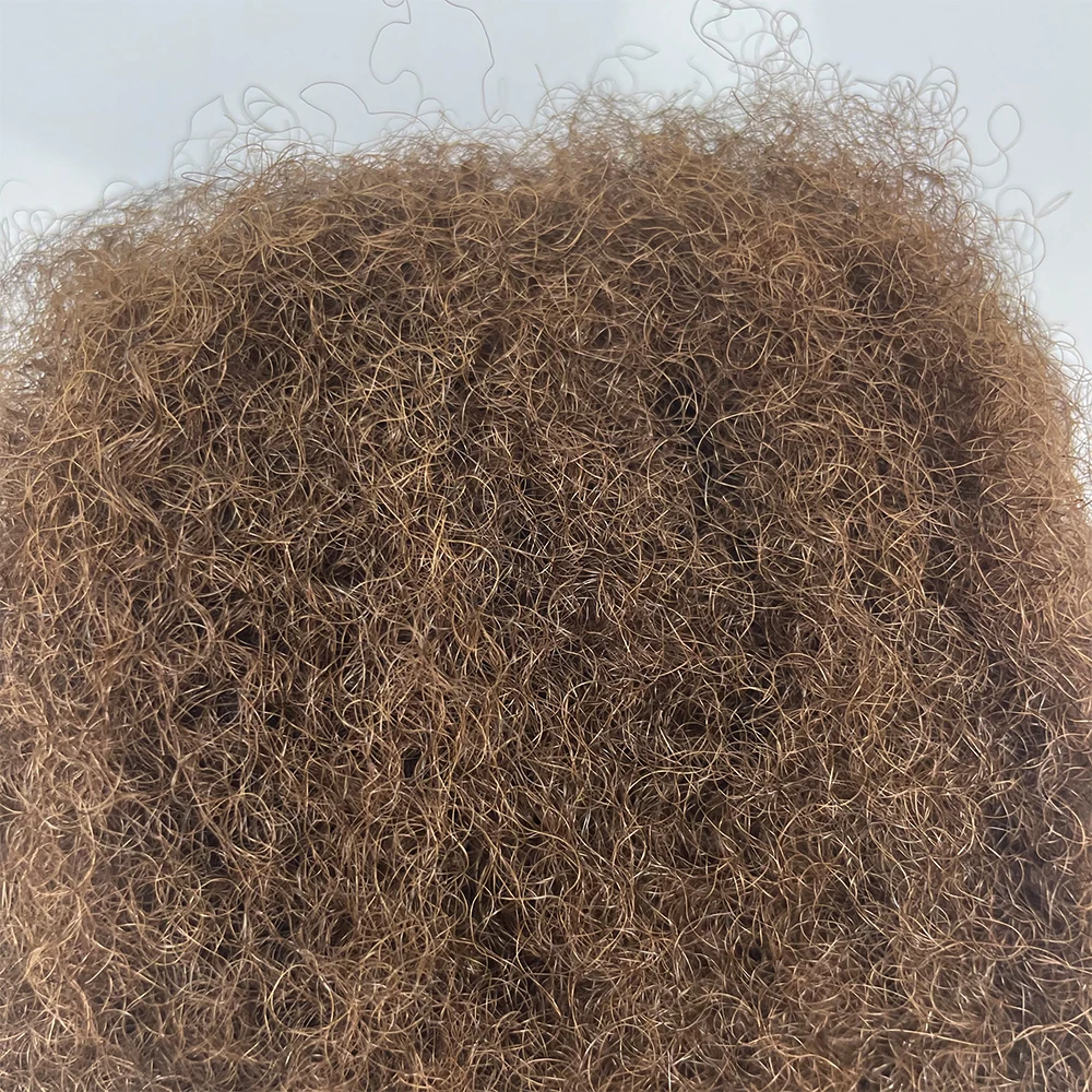100 Human Hair afro Kinky Bulk Premium Quality Afro Kinky Curly Human Braiding Hair For Dreadlock Extensions #6 Light Brown