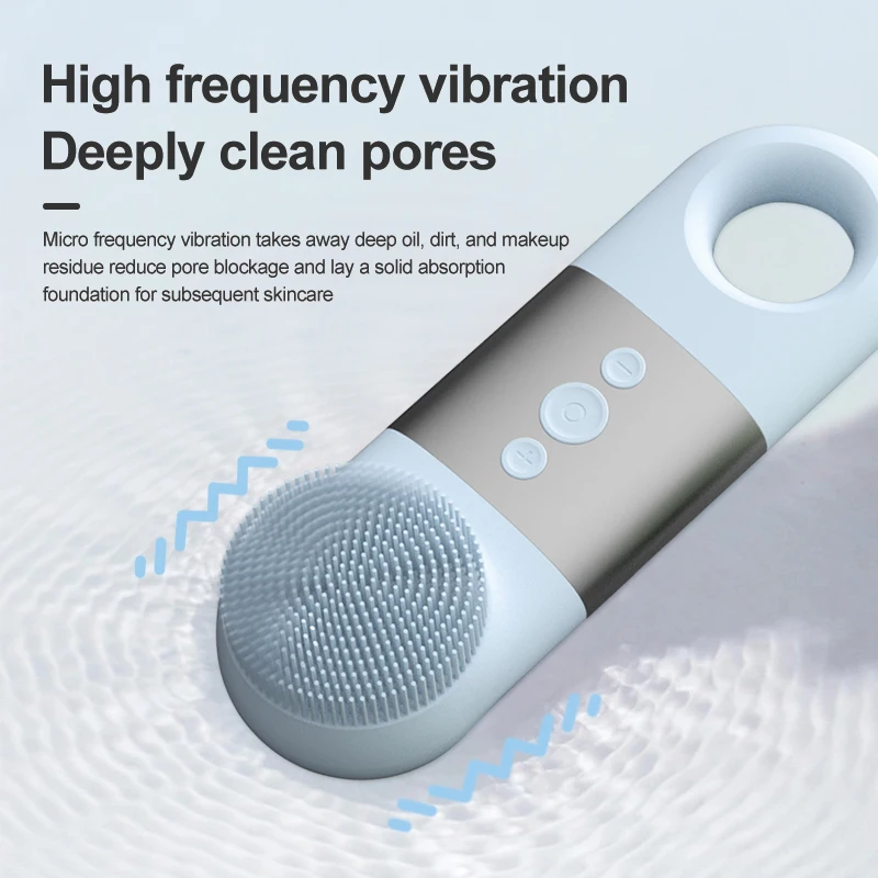 New Beauty Trending Face Massage Tool Warm Cold Compress Exfoliating Deep Cleansing LED Therapy Sonic Facial Cleansing Brush