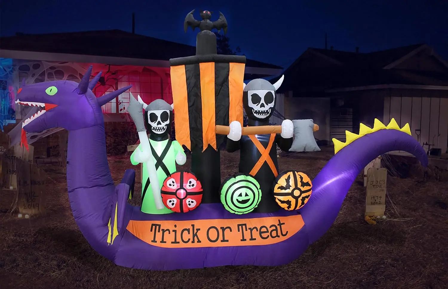 Novel Halloween Party inflatable Dragon Pirate Ship Skeletons Scene Ghosts Outdoor Yard Halloween Inflatable Decorations