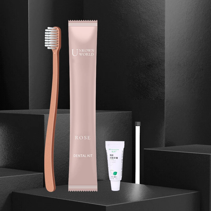 OEM hotel disposable individually wrapped toothbrush and toothpaste set