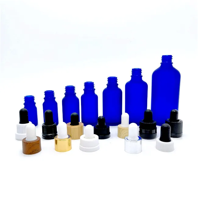Essential Oils 1/2oz 1oz 2oz 4oz 8oz 16oz 1l 15ml 30ml 60ml 120ml 250ml 500ml Cobalt Blue Boston Round Glass Bottle
