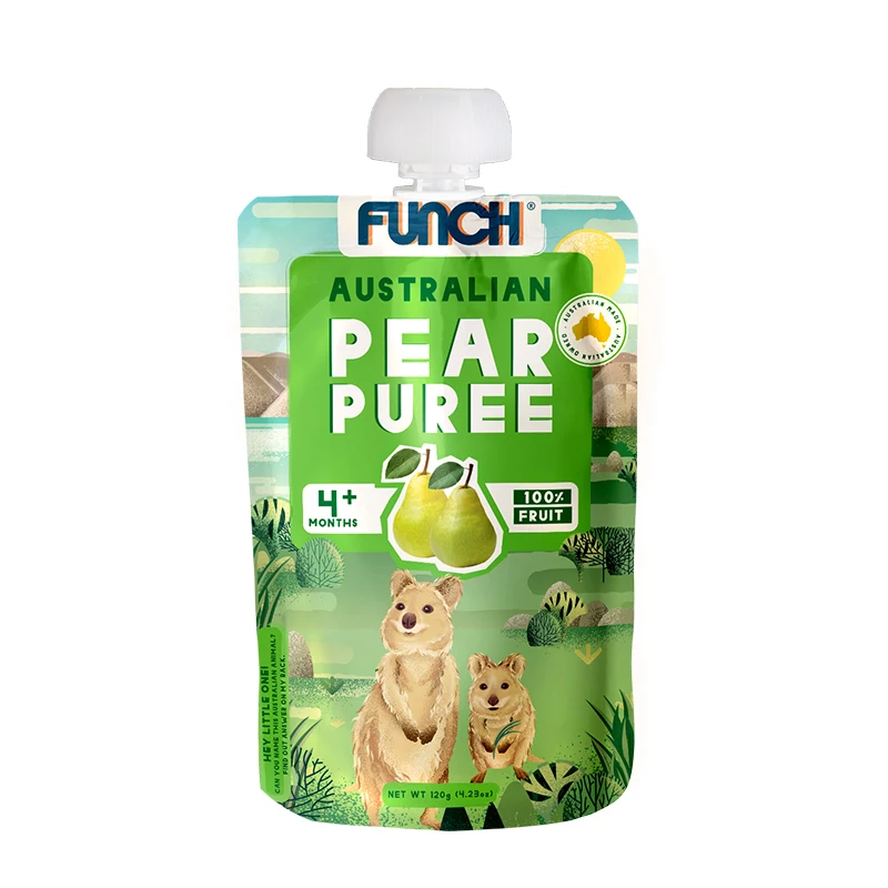 FUNCH Australian fruit purees Pear 120g Snacks canned bag healthy Ingredients Pear fruit purees with Nutrition