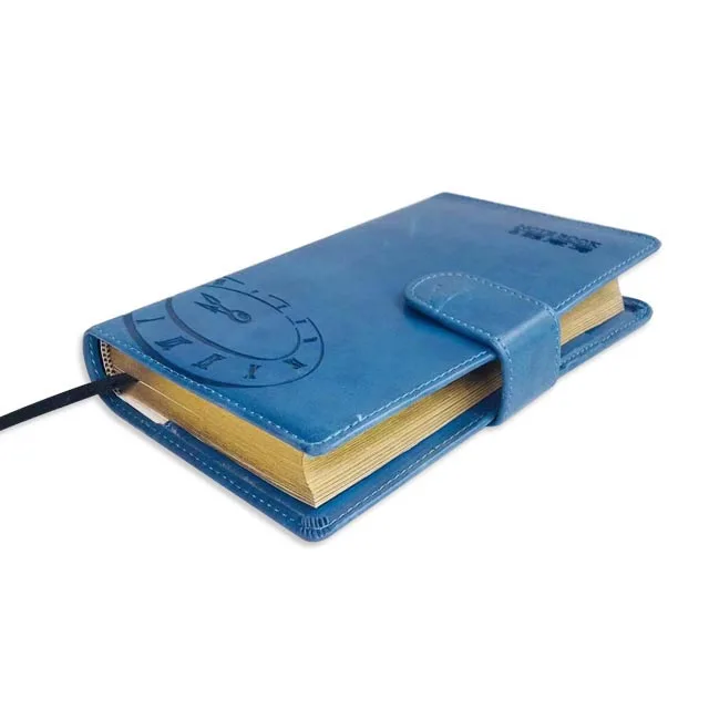 Custom logo high quality pu leather A5 A6 B6 daily agenda planner gilded edges thick pages notebook