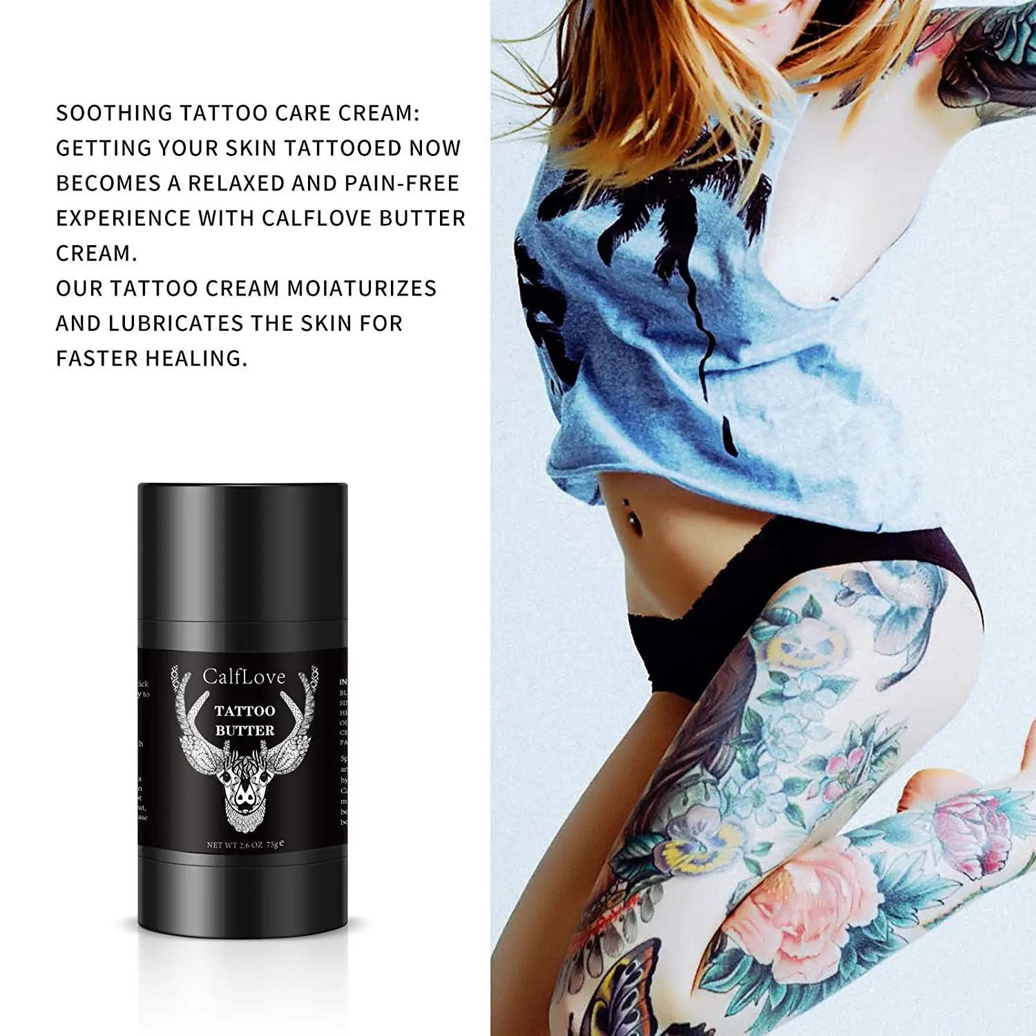 Private Label 100% Natural Organic Tattoo Healing Butter Balm Ointment Removal Aftercare Cream Tattoo After Care Stick