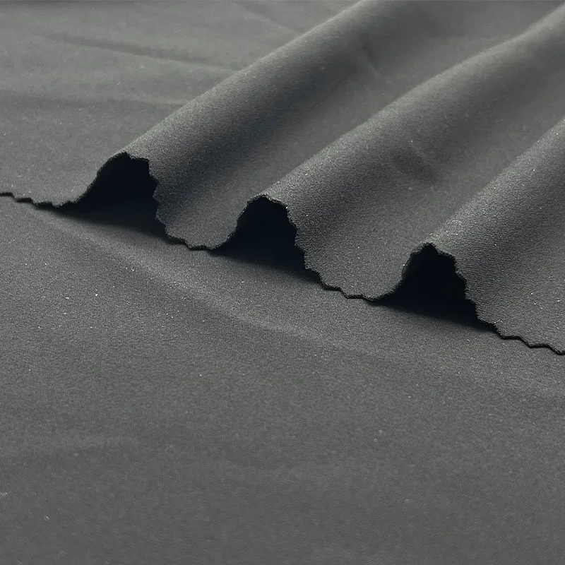 polyester mechanical stretch P75D*P150D bonded with milky transfer PU membrane fabric for jacket