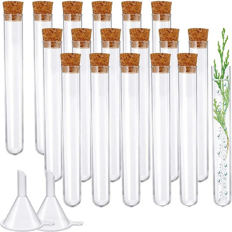 Wholesale Customize 15*100mm clear PS plastic test tube with cork