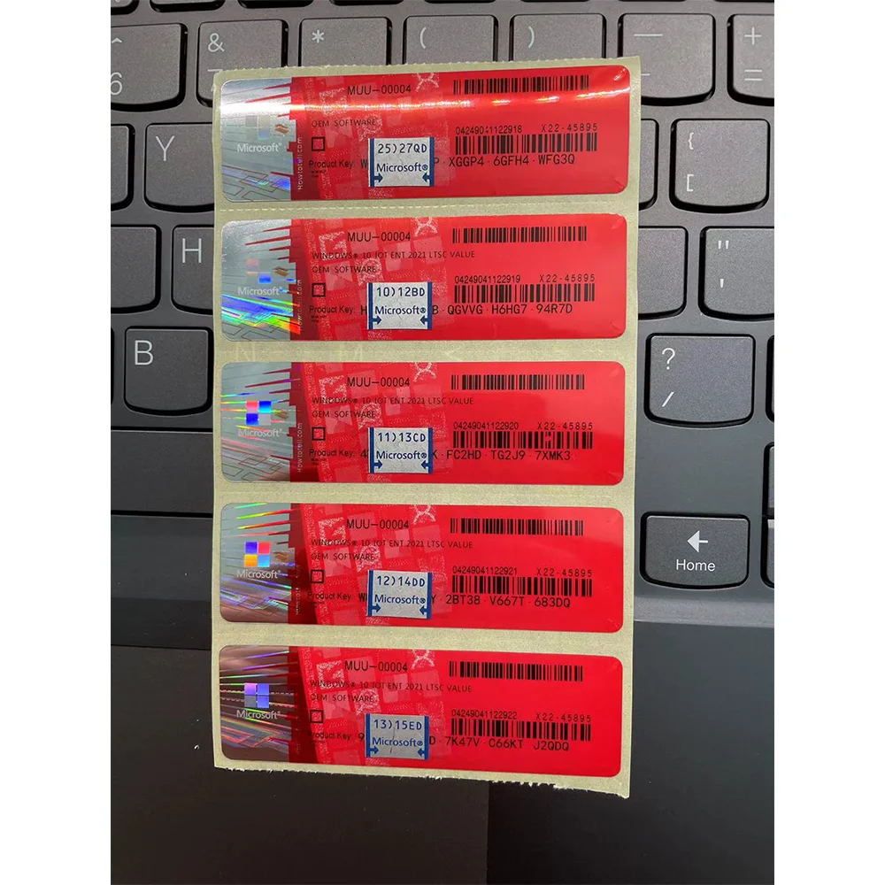 Wind ows 10 Professional Wind ows 10 Pro COA Sticker Retail Key red blue and yellow