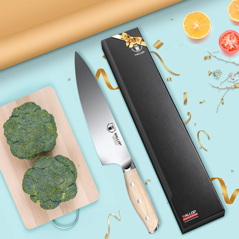 RTS Cuchillos De Cocina Profesional 8 Inch German 1.4116 Stainless Steel Kitchen Chef Knife With Pakka Wood Handle