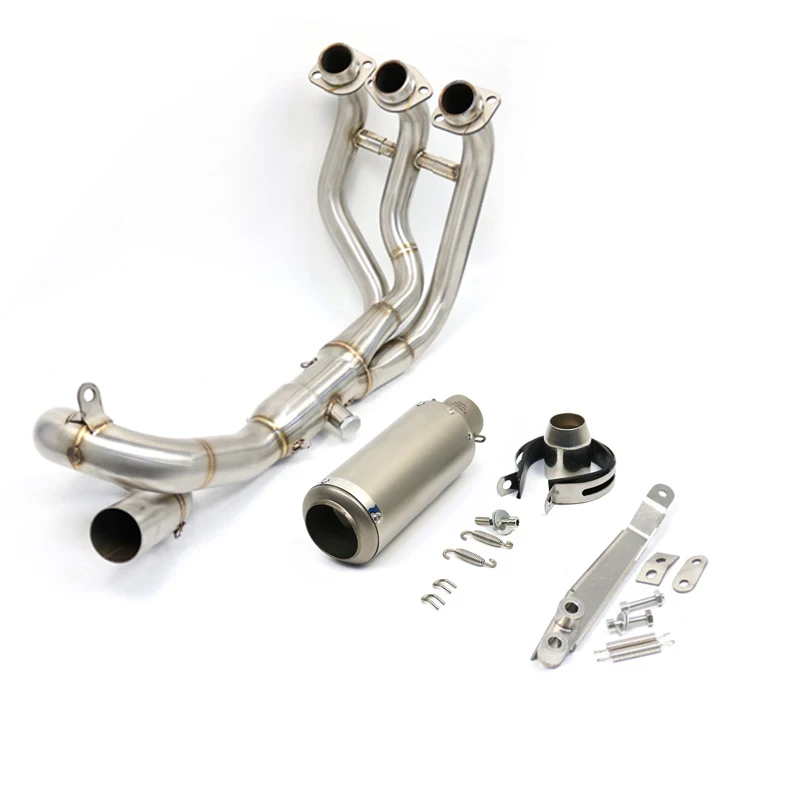 Titanium Motorcycle full mt 09 exhaust system tracer Exhaust Pipe Bend Pipe with Muffler For Yamaha MT09 FZ09 XSR900 2014-2018