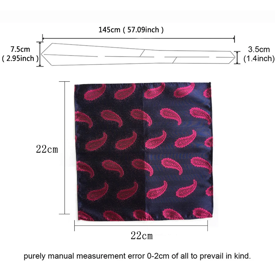 Men Polyester Ties 3inch with Pocket Square Set Fashion Mens Necktie Corbatas Neckwear Wedding Business Jacquard Gravatas