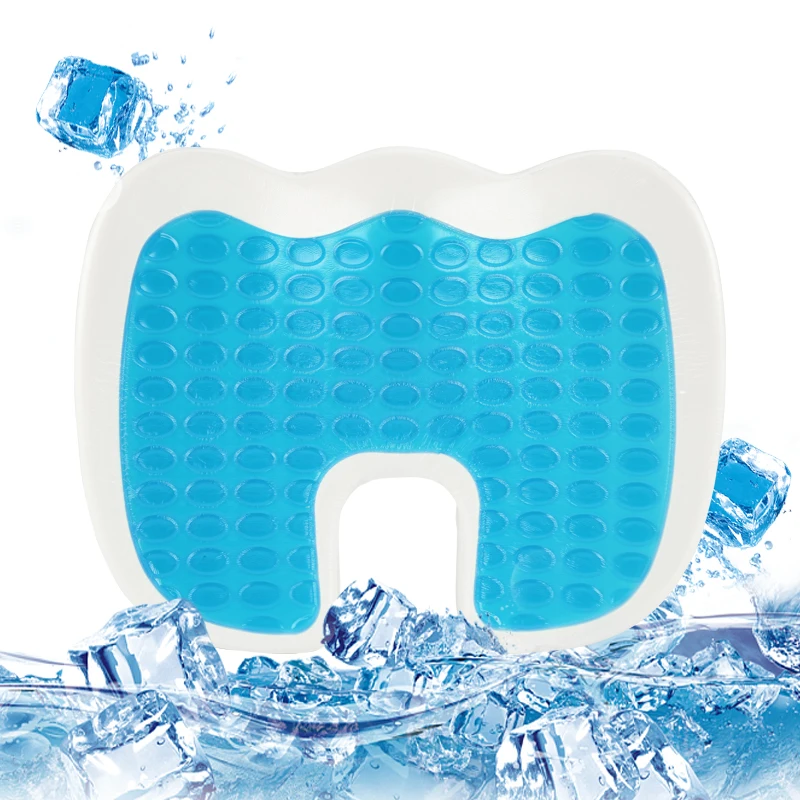 U-shape Seat Cushion Polyurethane Slow Rebound Gel Coccyx Orthopedic Memory Foam Cooling Gel Seat Cushions For Pain Relief