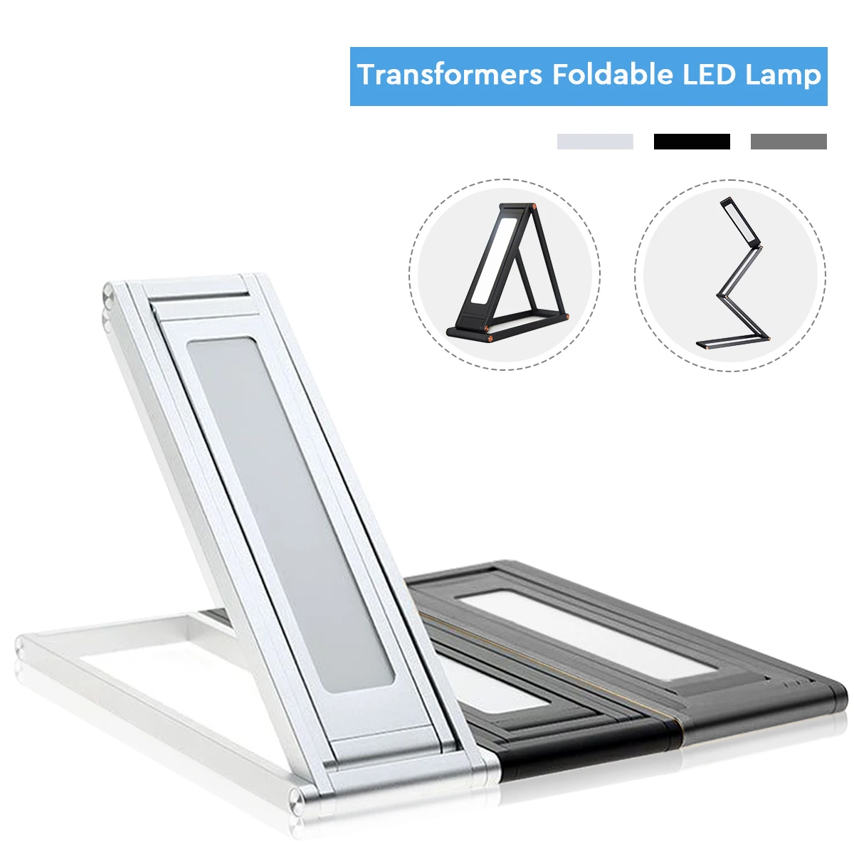 360 Degree Rotation Study Table Lamp Touch Dimmable Wireless Light Telescopic 3W 6500K Rechargeable Bed Lamp