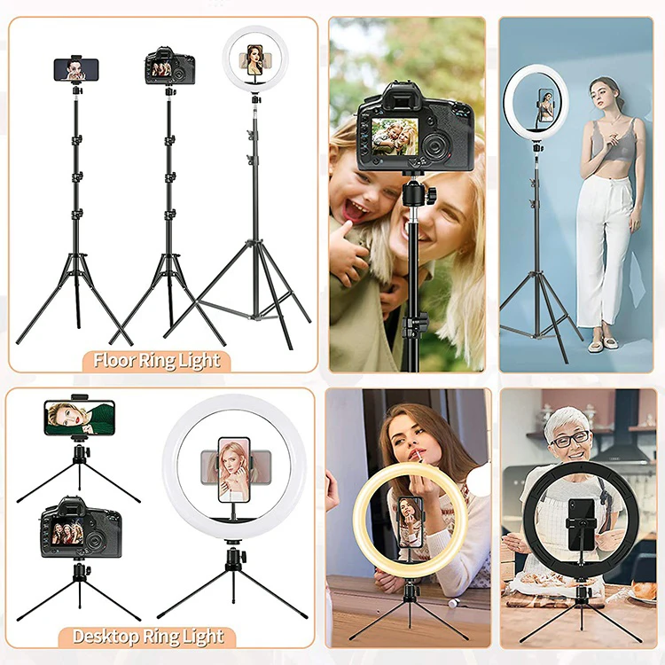 Wholesale RGB 12inch Led Table Lamp Colorful Dimmable 13 brightness 20 Color Modes 12 inch Selfie Ringlight for TikTok YouTube