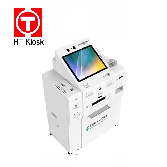 21.5 inch POS card reader Cash accept Cash Dispenser instant bank Card reader thermal printer self service terminal machine