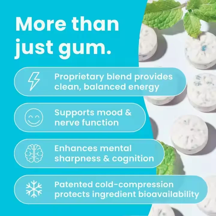 OEM Private Label Energy Caffeine Gum Stay Sharp And Focused Food supplements For Adults